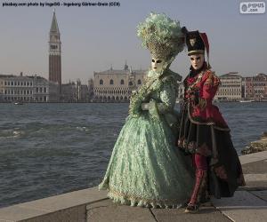 Puzzle Βενετία Καρναβάλι ζευγάρι